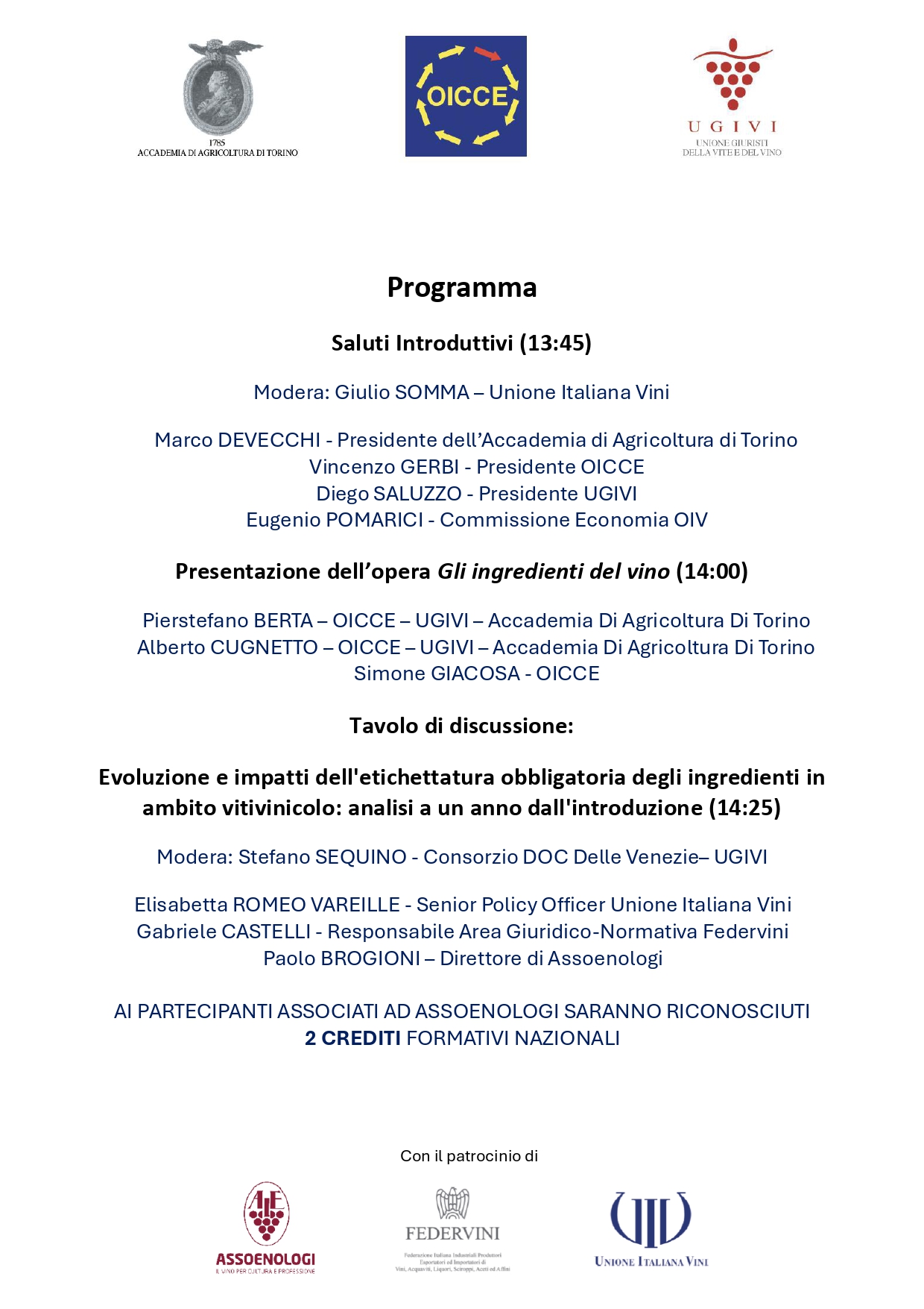 programma i segreti del vino